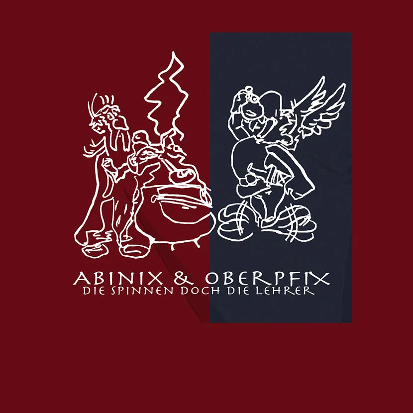 zwei_skizzen_komische_figuren Abinix und oberpfix die Spinnen doch die Lehrer design