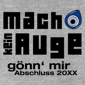 Blauer Kreis mit einem stilisierten Auge in der oberen rechten Ecke auf schwarzem Hintergrund.