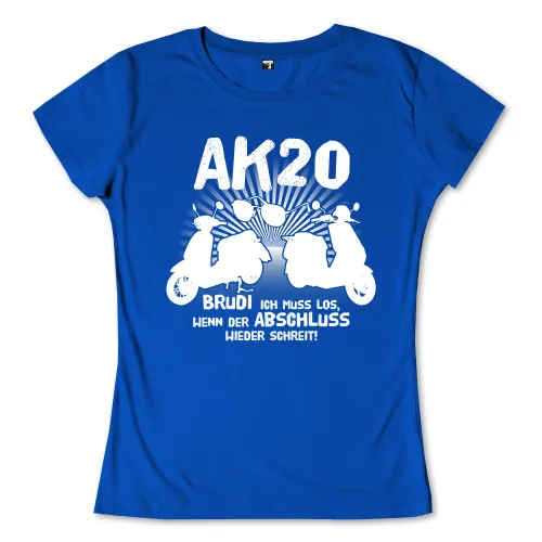 Zwei Schattenrisse von Personen auf Rollern mit einem Textbanner und dem Schriftzug "AK20".