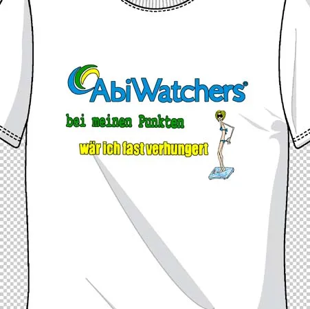 weisses_t_shirt_mit_abiwatchers_design Abi Watchers bei meinen Punkten wäre ich fast verhungert design