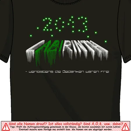 abschluss_tshirt_design_2023 Labirinth wenigstens die Gedanken waren frei design
