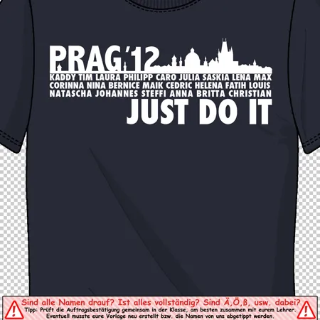 Prag12_schul_tshirt_design Prag 12 Just do it design