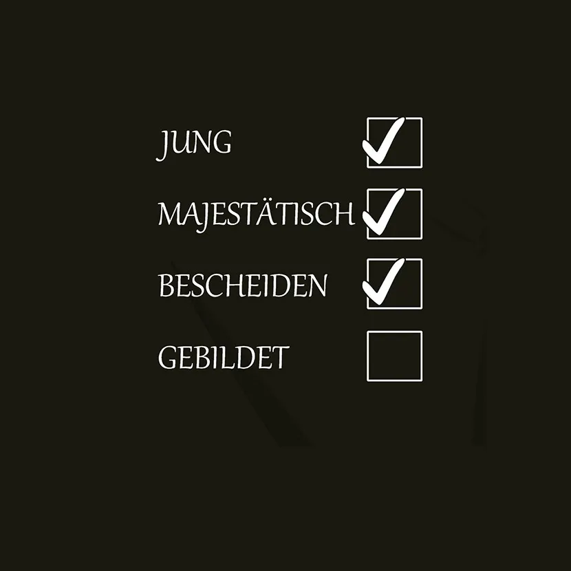 Jung majestätisch bescheiden gebildet