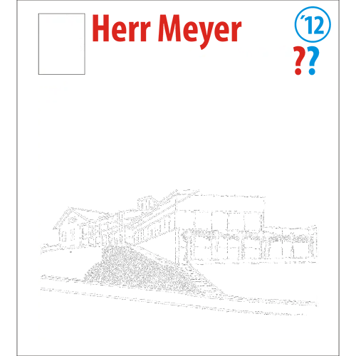 Schwarzes Buchcover mit weißer Zeichnung eines Geisterschlosses und Text "Herr Meyer und seine 23 ???"