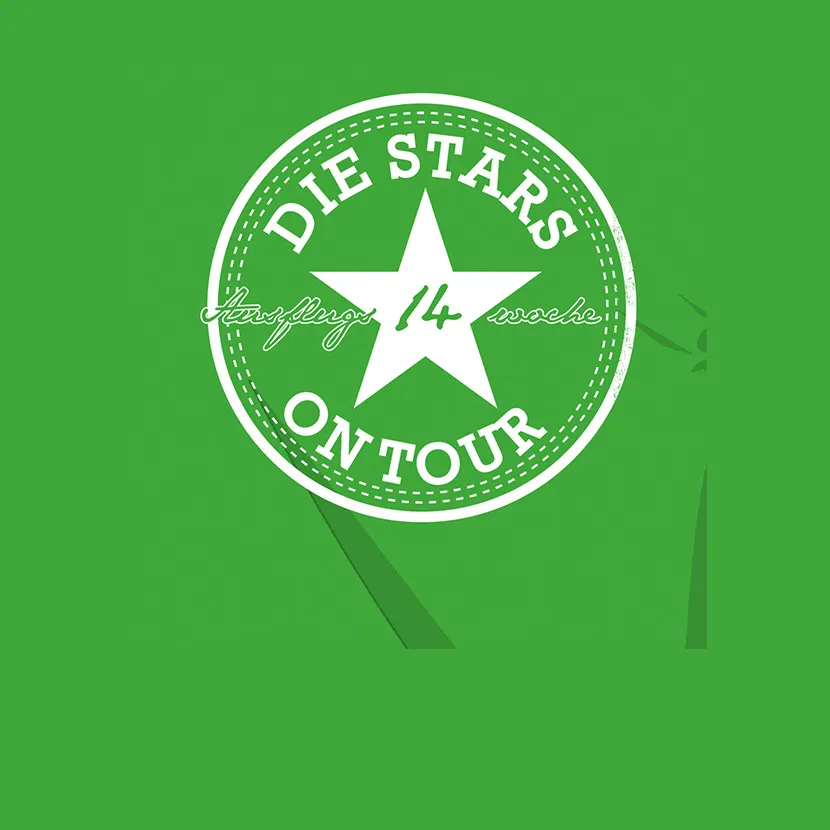 gruenes_logo_die_stars_on_tour Die Stars on Tour Ausflugswoche design