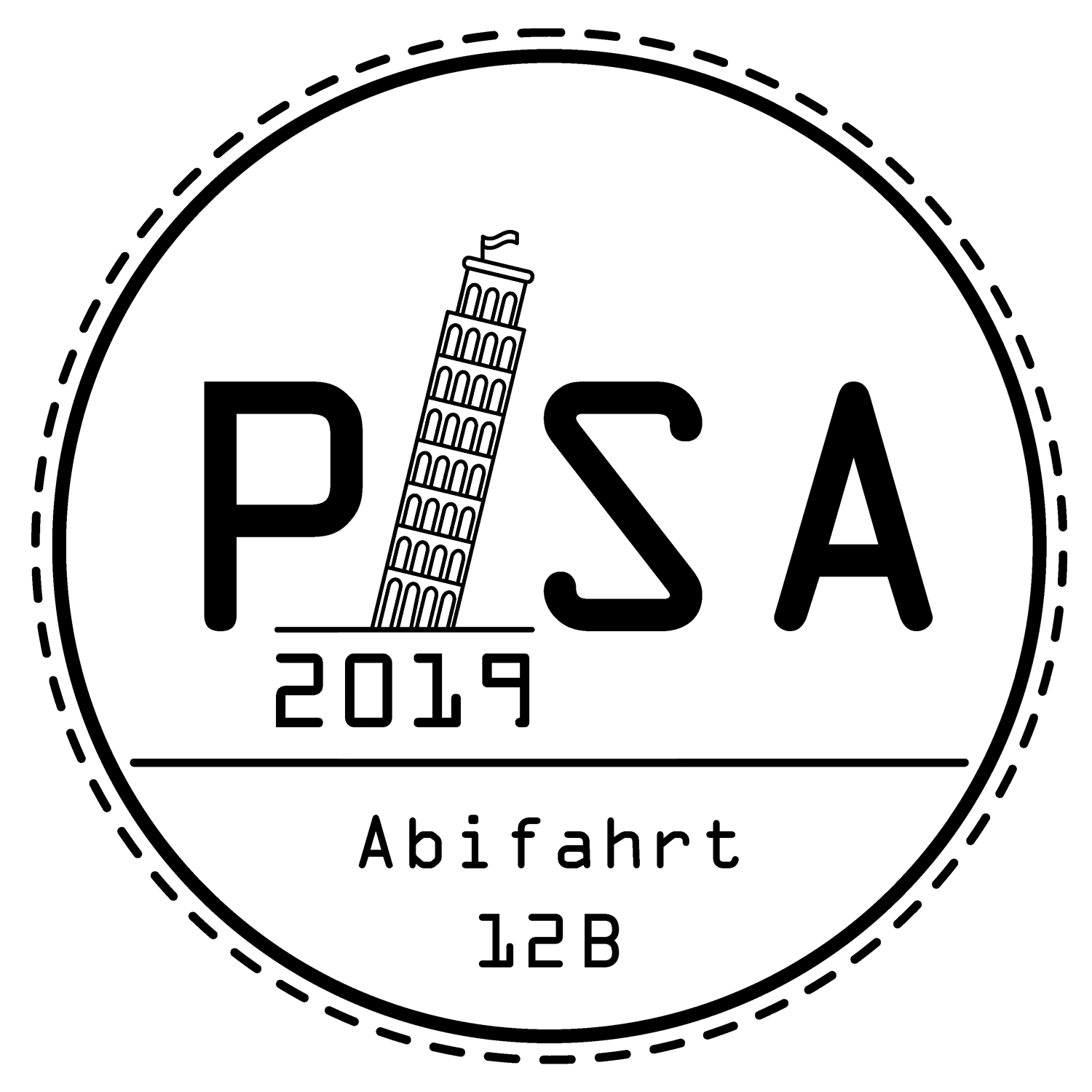 schwarze_silhouette_von_schiefer_turm_pisa Silhouette des Schiefen Turms von Pisa in Schwarz auf weißem Hintergrund.