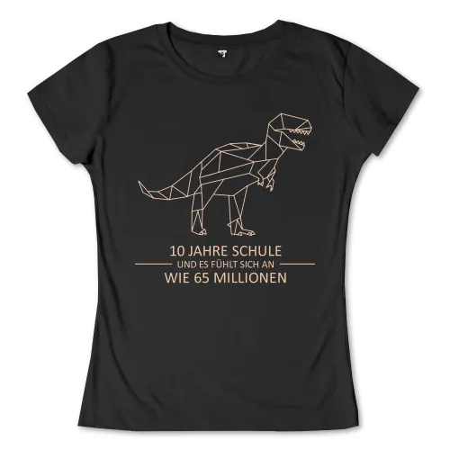 Geometrischer Linienzeichnung eines Dinosauriers über einem schwarzen Balken.