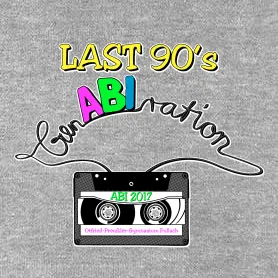 Bild von buntem Text 'LAST 90's ABIration' und einer Kassette mit 'ABI 2017 Otfried-Preußler-Gymnasium Pullach'.