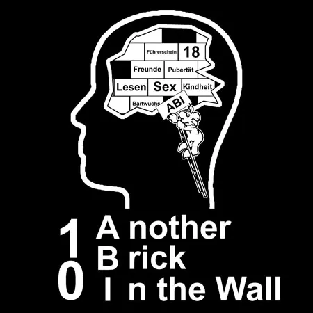 silhouette_mit_gedanken_und_text Another Brick I n the Wall design