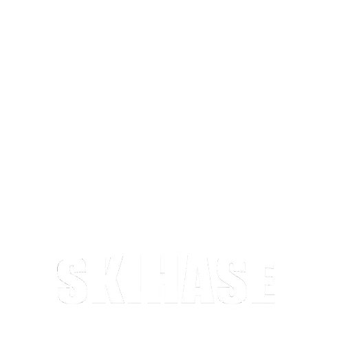 Logo mit dem Wort "Skihase" in stilisierter, weißer Schrift auf schwarzem Hintergrund