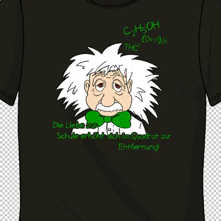 t_shirt_mit_komischer_wissenschaftler_zeichnung Die liebe der Schule erhöht sich im quadrat zur Entfernung design