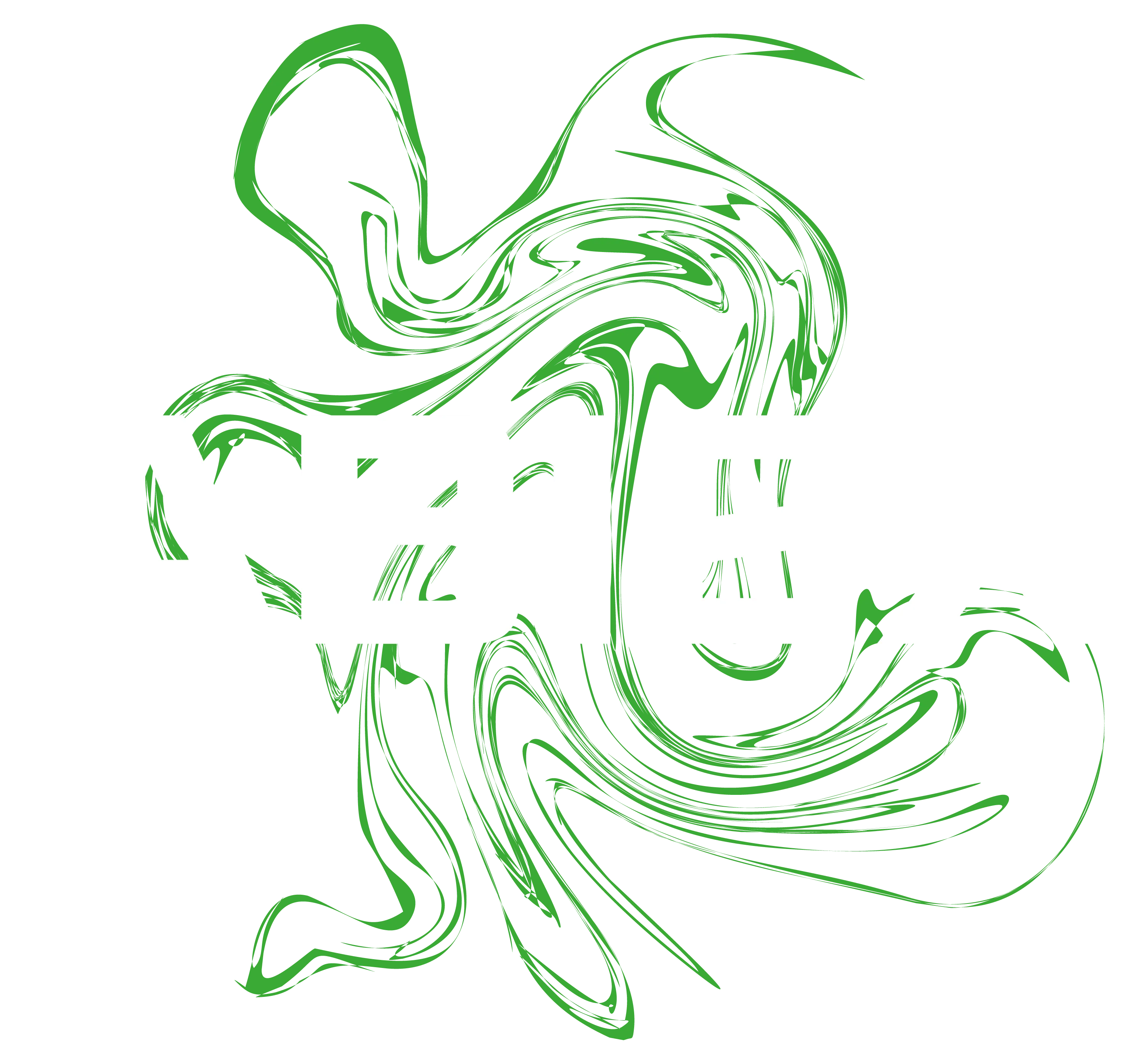 Schwarzer Hintergrund mit grossen weissen Buchstaben AB12X vor wirbelnden gruenen Linien