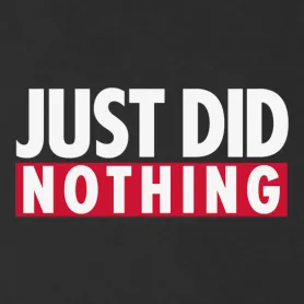 Ein rotes Banner mit dem weißen Schriftzug "NOTHING" in Großbuchstaben.