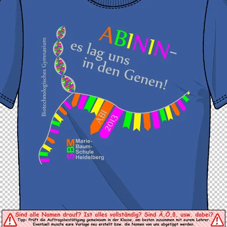 abschluss_tshirt_design_2023 Abinin - es lag uns in den Genen! design