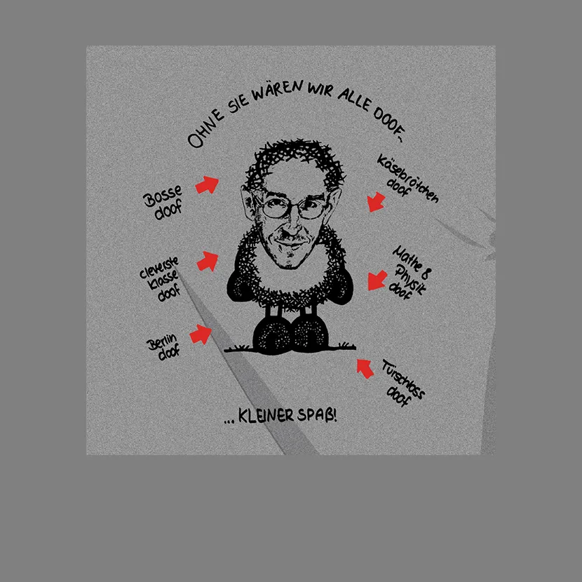 kariertes_tshirt_mit_portraet_und_text Ohne sie waeren wir alle doof design