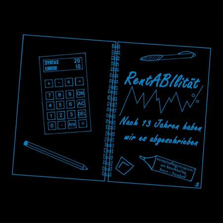 notizbuch_mit_taschenrechner_und_text Rentabilität nach 13 jahren haben wir es abgeschrieben design
