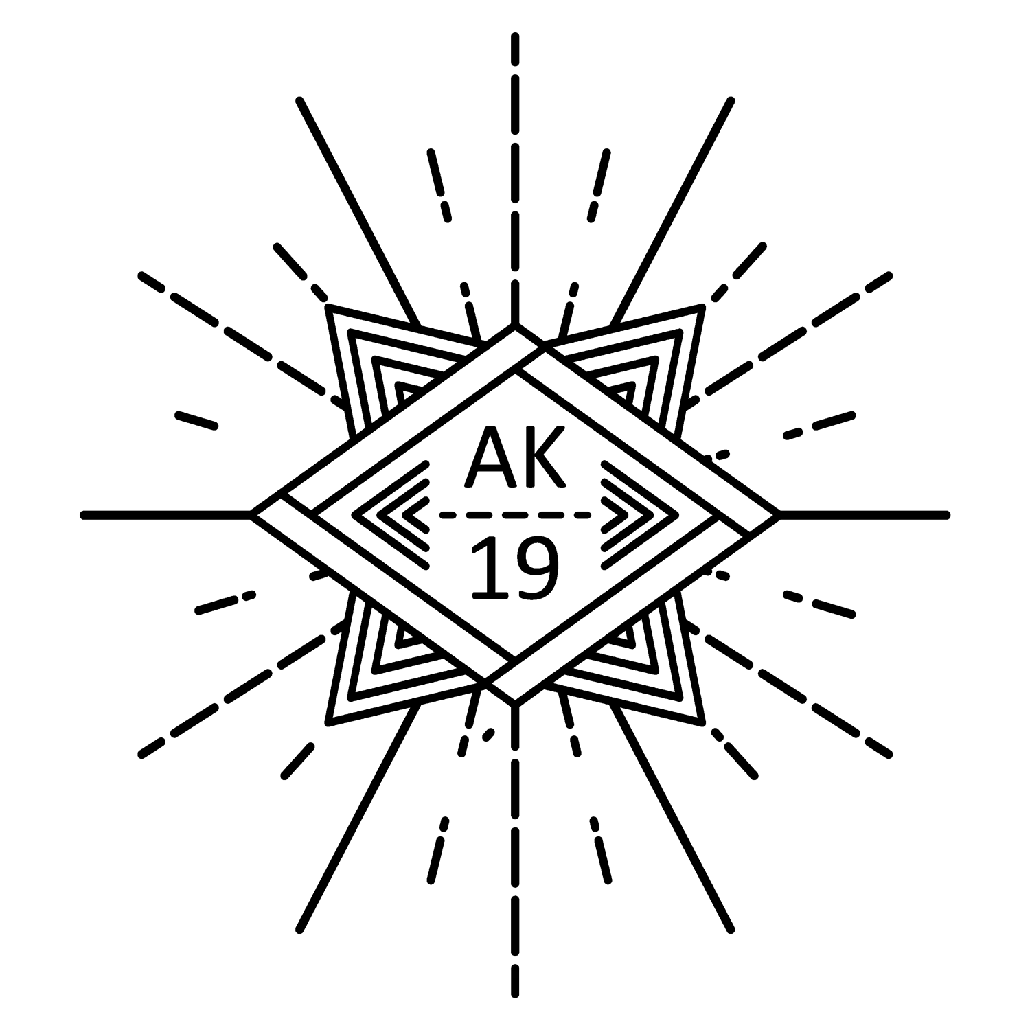 schwarzes_geometrisches_muster Stern mit Strahlen design