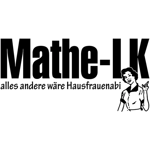 Grünes T-Shirt Design mit der Aufschrift 'Mathe-LK' und einer Illustration eines jubelnden Menschen.