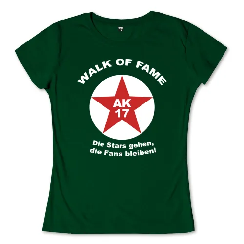 Grünes Logo mit großer roter Stern und 'AK 17' in der Mitte, umgeben von Text 'Walk of Fame'.