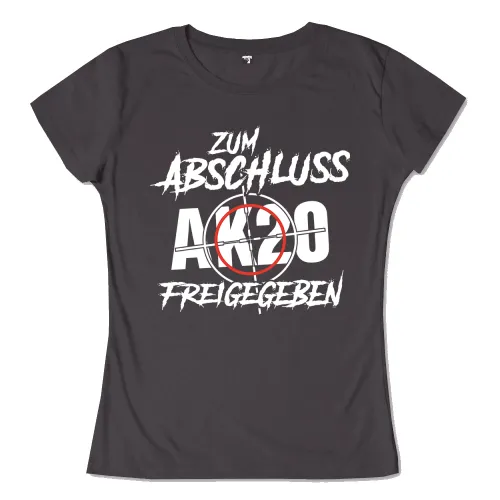 Grauer Hintergrund mit "AK20", durchgestrichen, Text "ZUM ABSCHLUSS FREIGEGEBEN".