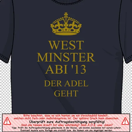 schulabschluss_T_Shirt_Design_2013 Westminsterabi 13 der Adel gehT design