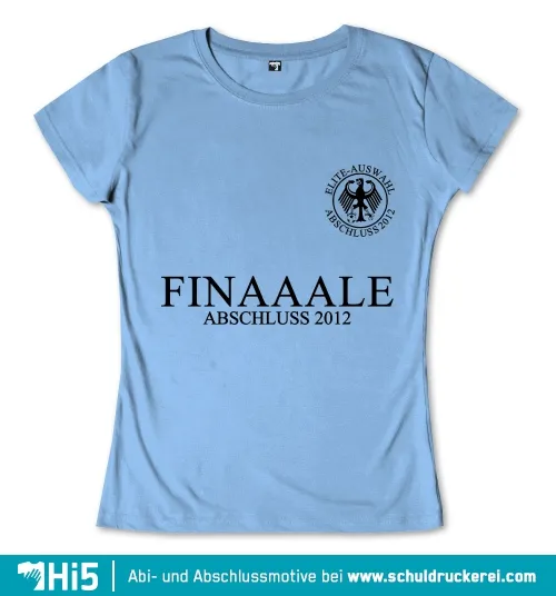 Blauer Hintergrund mit Text "FINAAALE ABSCHLUSS 2012" und Logo mit Adler und "Elite-Auswahl".