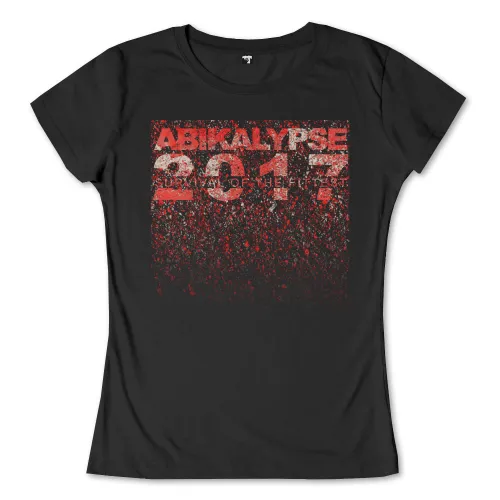 Rotes und schwarzes Bild mit dem Text "ABIKALYPSE 2024 SURVIVAL OF THE FITTEST" in weißer Farbe.