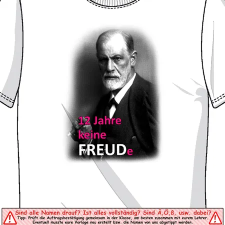 freud_ironisches_schul_tshirt_design 12 Jahre keine Freud(e) design