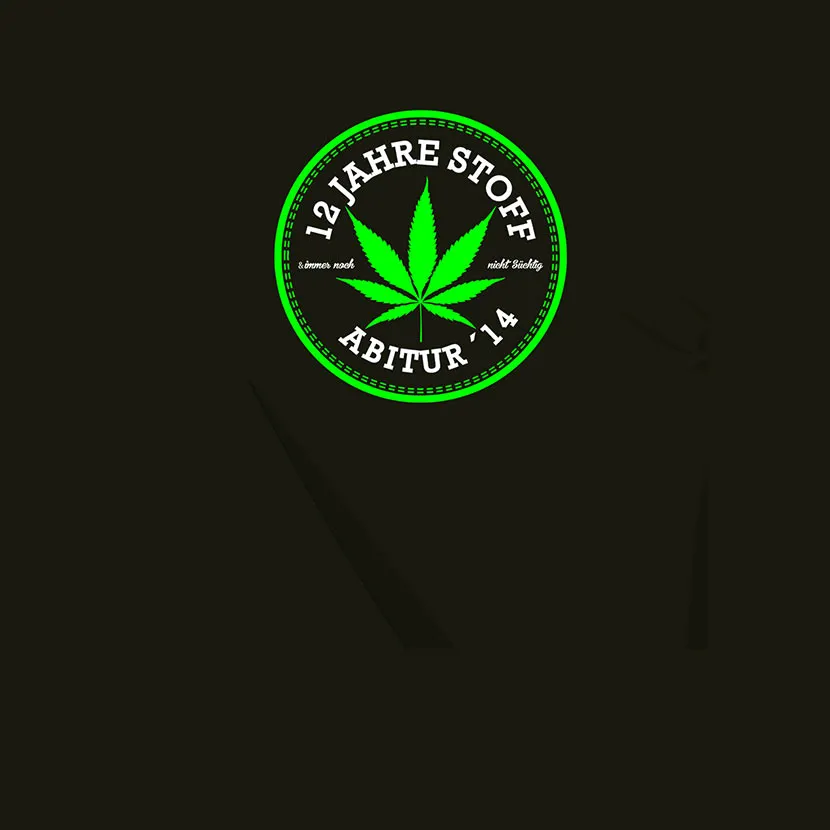 gruenes_siegel_mit_cannabisblatt 12 Jahre Stoff design