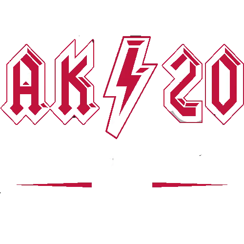 Logo von AK20 mit dem Schriftzug "Highway Through Hell" in Rot und Schwarz.