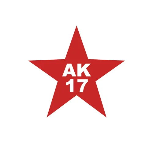 Grünes Logo mit großer roter Stern und 'AK 17' in der Mitte, umgeben von Text 'Walk of Fame'.