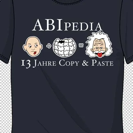 schwarzes_tshirt_mit_aufdruck Abipedia 13 Jahre Copy und Paste design