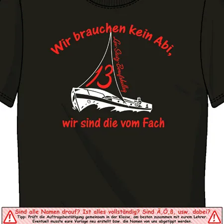 t_shirt_design_schulabschluss Wir brauchen kein abi, wir sind die vom fach design