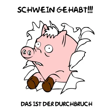 Schwein gehabt ! Da ist der durchbruch