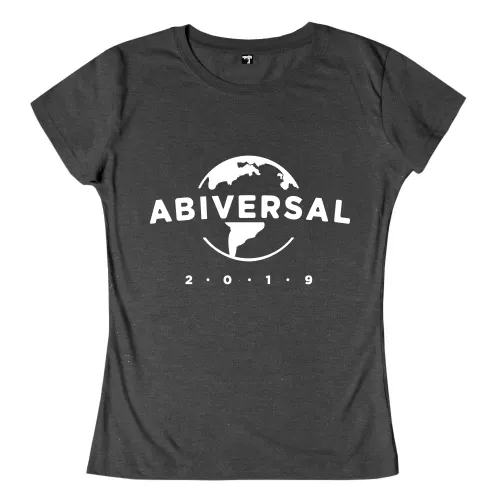 Logo mit dem Wort "ABIVERSAL", einer stilisierten Weltkarte und der Jahreszahl 2019.