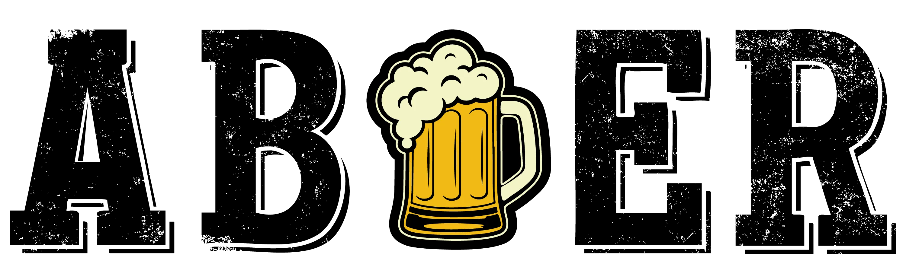 Grafische Illustration eines Bierkrugs mit goldener Flussigkeit und weissem Schaum vor schwarzem Hintergrund