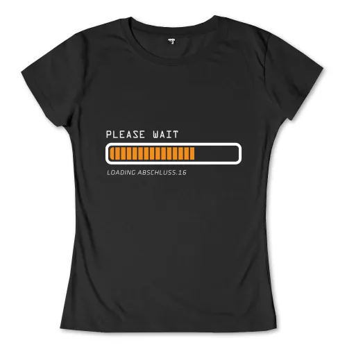 Orange Ladebalken mit Text "PLEASE WAIT, LOADING ABSCHLUSS.16" auf dunklem Hintergrund.