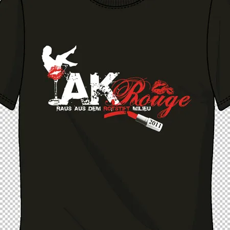 schwarzes_tshirt_mit_aufdruck_ak_rouge Rouge raus aus dem Rotstiftmilieu design