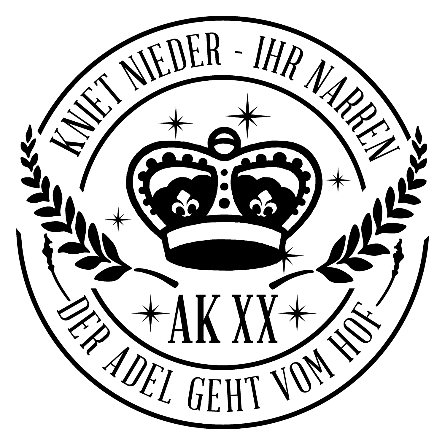 schwarzes_quadrat Kniet nieder ihr Narren design