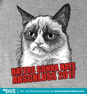 katze_mit_text_abschluss_2017 haters gonna hate design