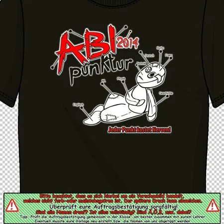 schulabschluss_tshirt_design_2014 Abipunktur jeder Punkt kostet Nerven design