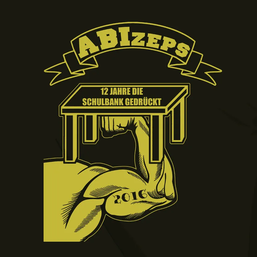grafik_zelebration_abitur_2016 ABIzeps - 12 Jahre die Schulbank gedrückt design
