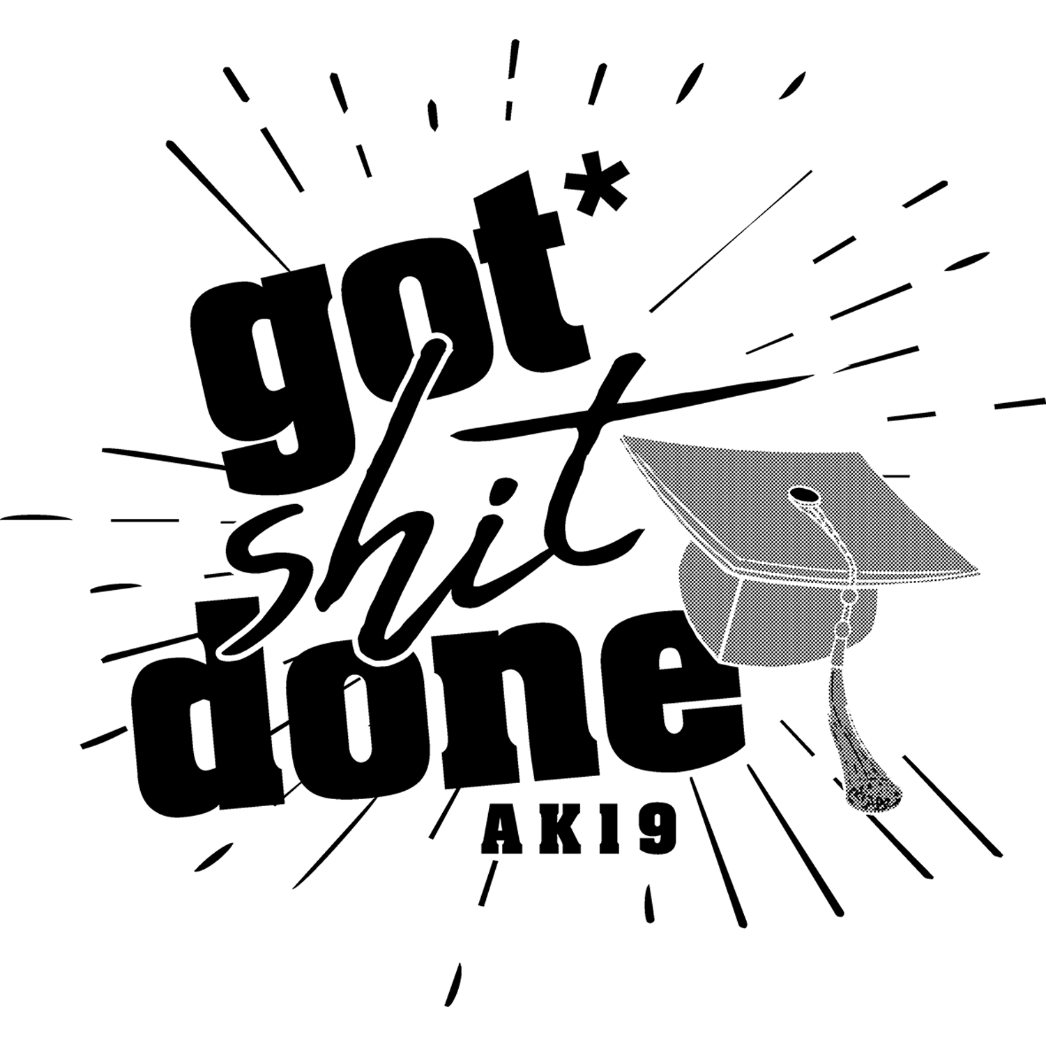 black_silhouette_on_white_background Got Shit Done design