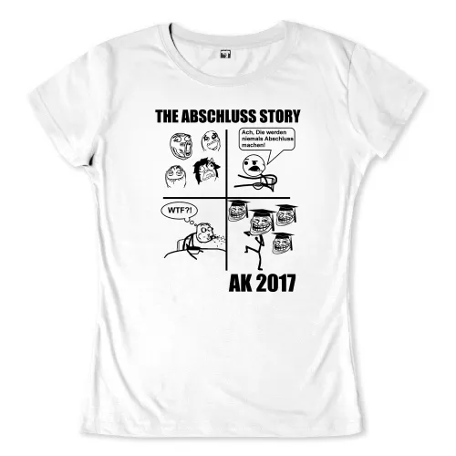 Comic-Panel in Schwarz-Weiß mit Trollface, graduierenden Charakteren und Sprechblasen.