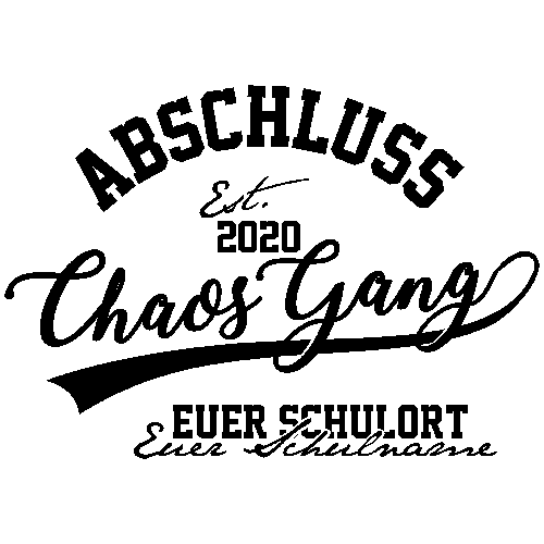 Schwarze Silhouette mit dem Schriftzug 'Ever Schulname' in weißer kursiver Schrift.