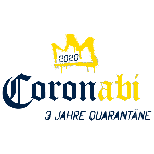 Ein Logo mit blauem Hintergrund und gelben, tropfenden Elementen, darauf steht "abi".