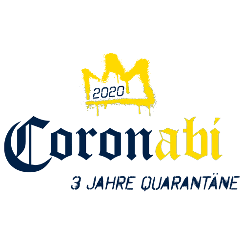 Ein Logo mit blauem Hintergrund und gelben, tropfenden Elementen, darauf steht "abi".