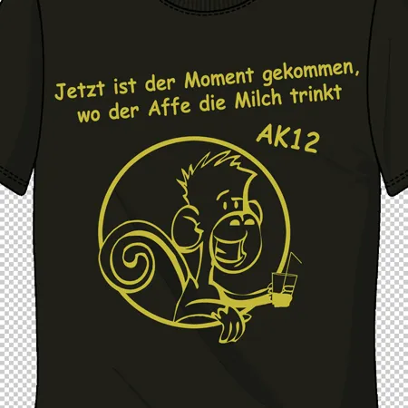 affe_mit_milch_tshirt_design Jetzt ist der Moment gekommen wo der Affe Milch trinkt design