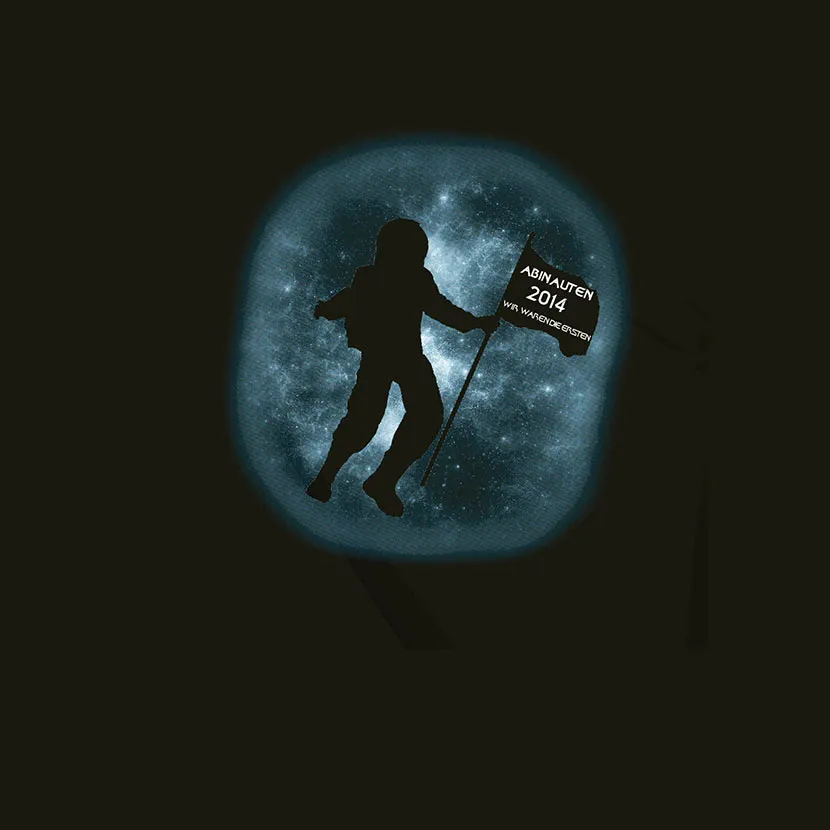 astronaut_silhouette_flag_2014 Abinauten wir waren die Ersten design