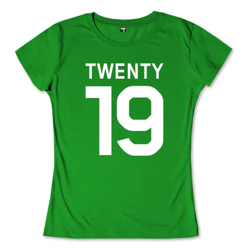 Grafische Darstellung der Worte "TWENTY" und der Zahl "19" in schwarz auf weißem Hintergrund.